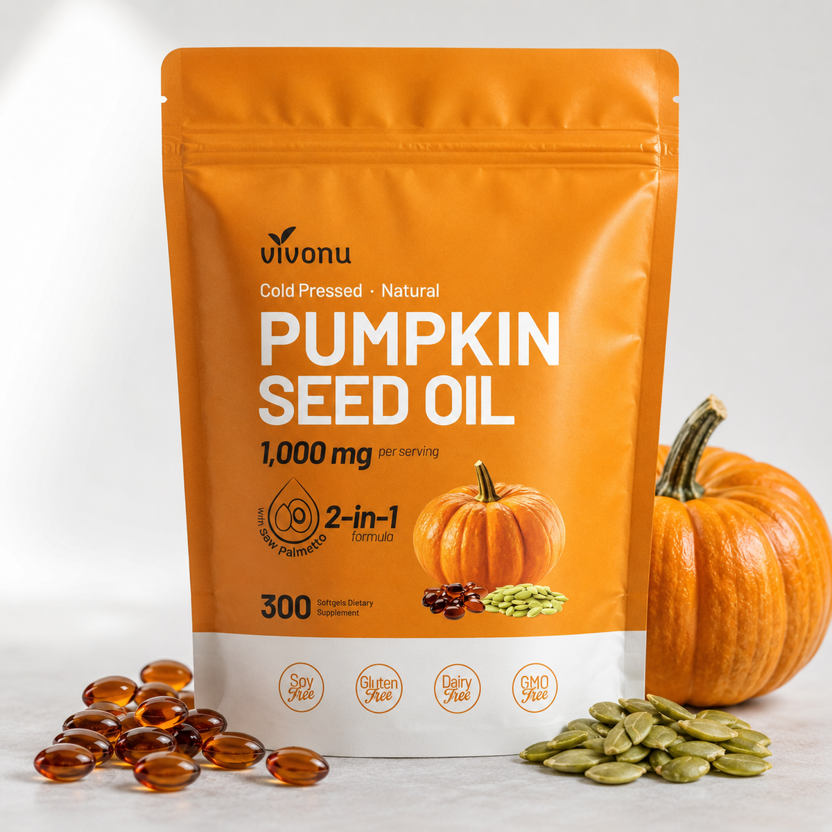 Aceite De Semillas De Calabaza 1000mg 300 Cápsulas