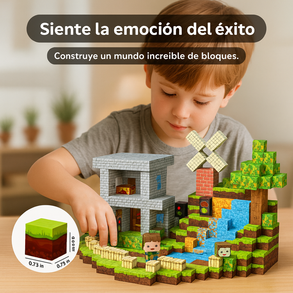 Bloques Minecraft Magnéticos – 100 Piezas